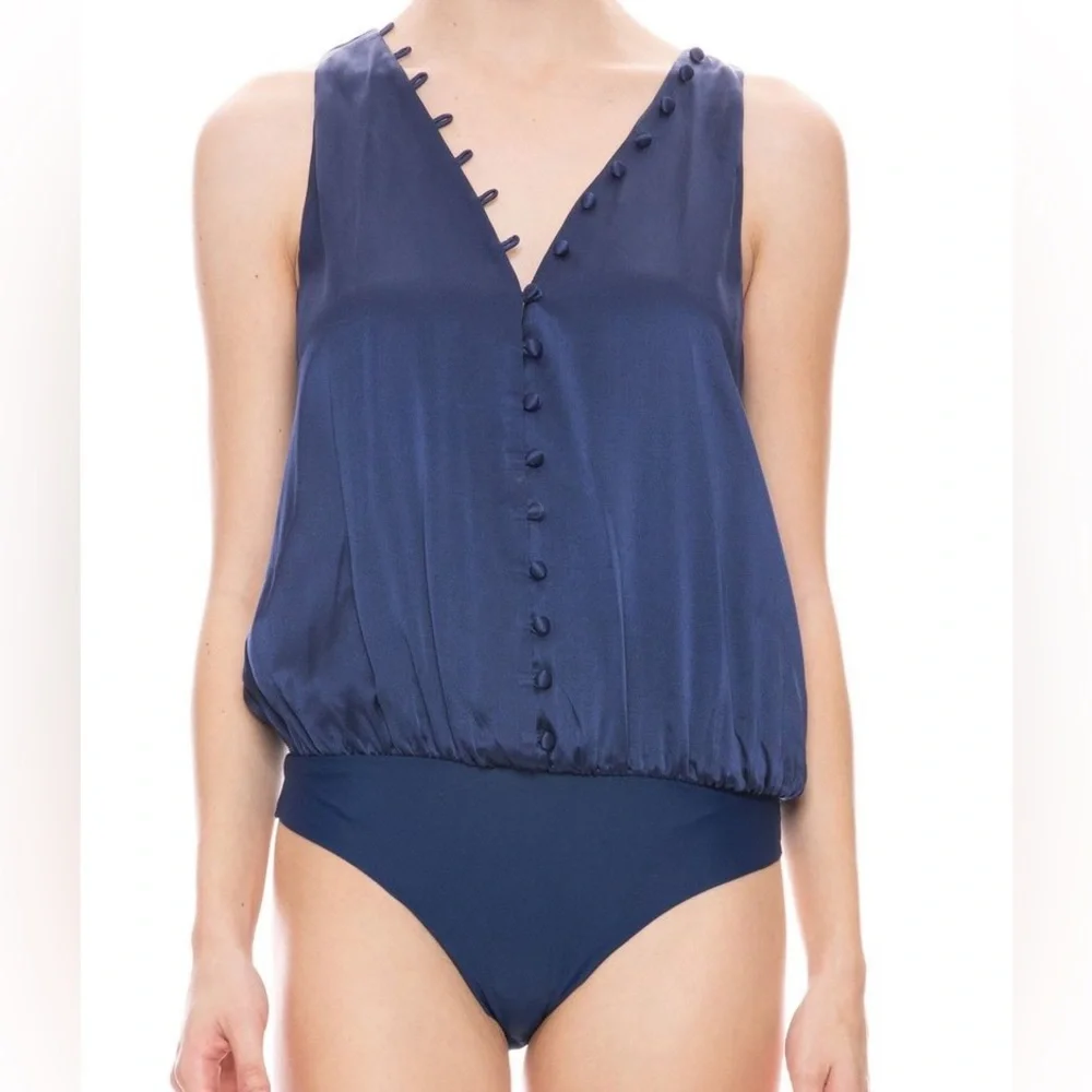 Black Cami NYC Lorna Buttom Bodysuit - Picture 1 of 4